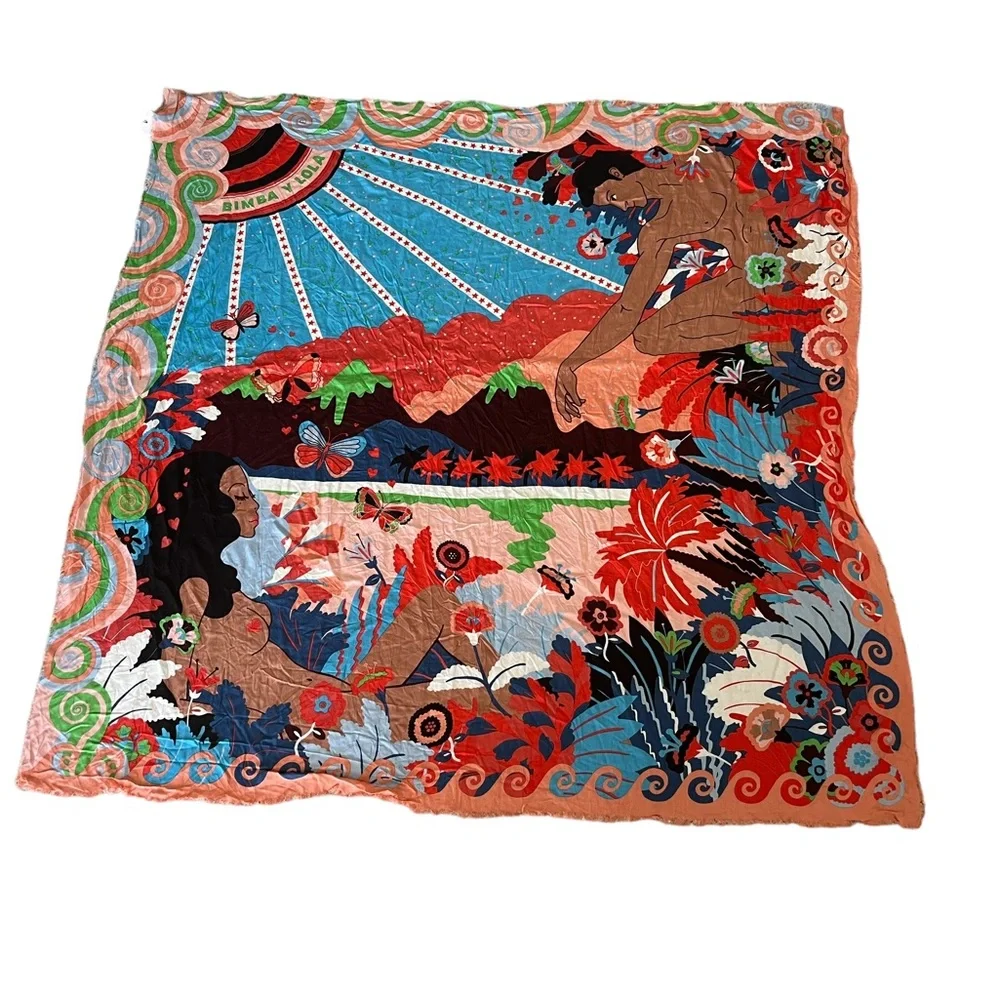 Bimba Y Loya Man and Woman Tropical Volcano Colorful Scarf - Picture 8 of 8